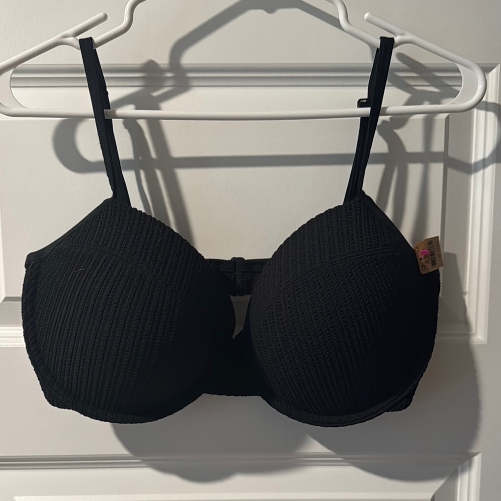 PINK Victoria's Secret Black Bathing Suit Top with Adjustable Straps NWT